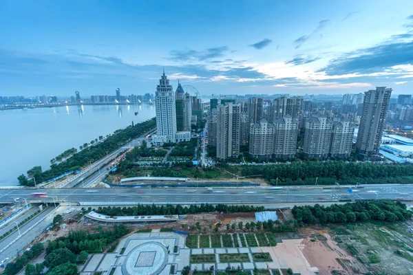 Vista de pájaro en Wuhan China — Foto de Stock