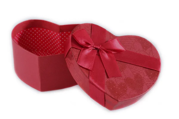 Heart and  Gift Box  red. — Stock Photo, Image