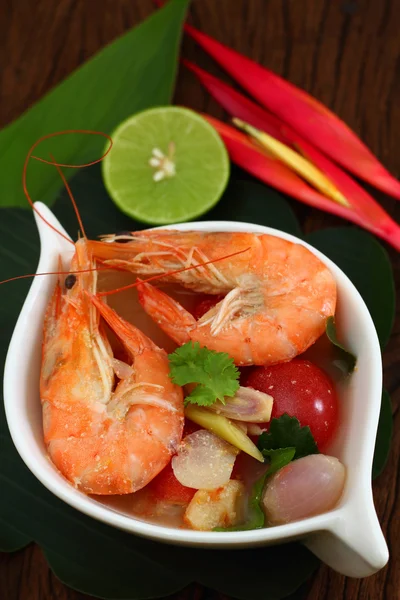 Sour prawn soup is Thai food. — Stock Photo, Image