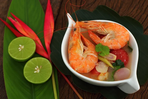 Sour prawn soup is Thai food. — Stock Photo, Image