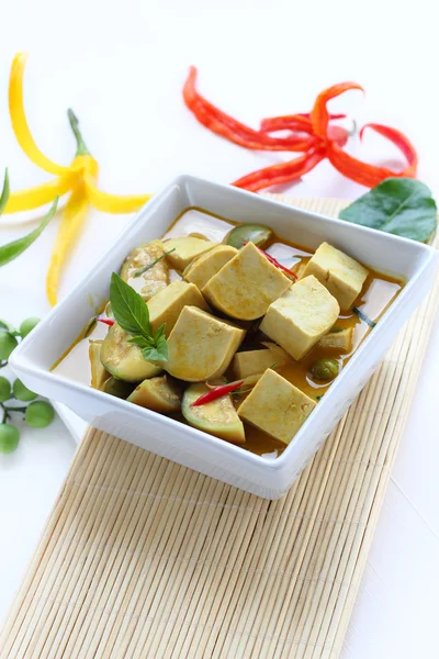 Zöld curry Tofu növényi élelmiszer. — Stock Fotó