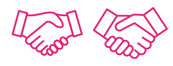 Uścisk Dłoni Uderzenie Pięści Zarys Ikony Piktogramem Umowy Lub Partnerstwa — Zdjęcie stockowe