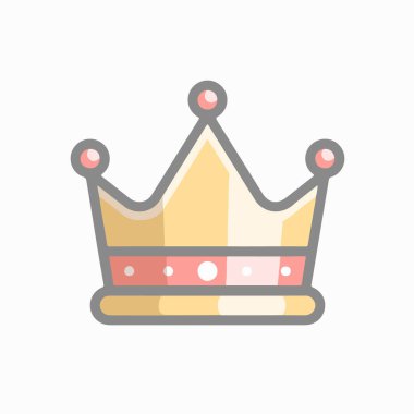 Crown Simge Çizimi Düz ve Modern Biçim Tasarımlarınız için kullanılabilir