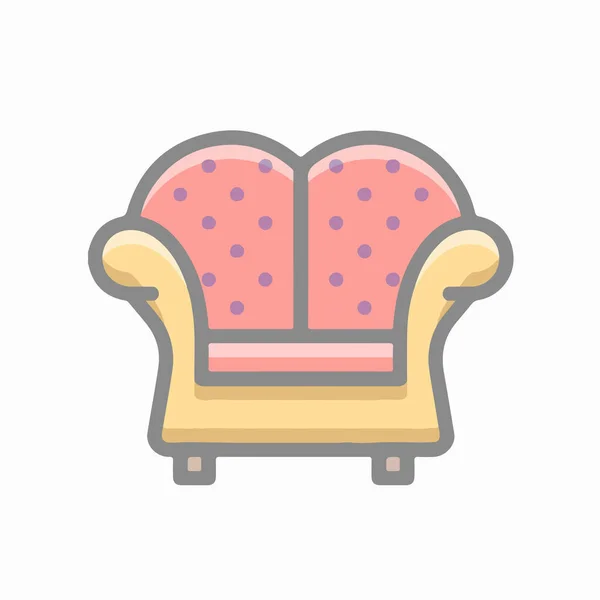 Sofa Möbel Icon Symbol Illustration Flachem Und Modernem Stil Für — Stockfoto