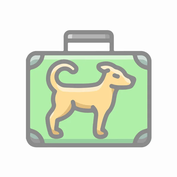 Koffer Briefcase Bagage Hondenpet Icoon Symbool Illustratie Vlakke Moderne Stijl — Stockfoto