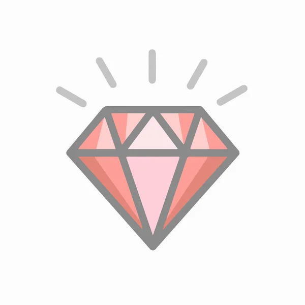 Red Diamond Jewel Icon Symbol Illustration Flat Modern Style Available — Stock Photo, Image