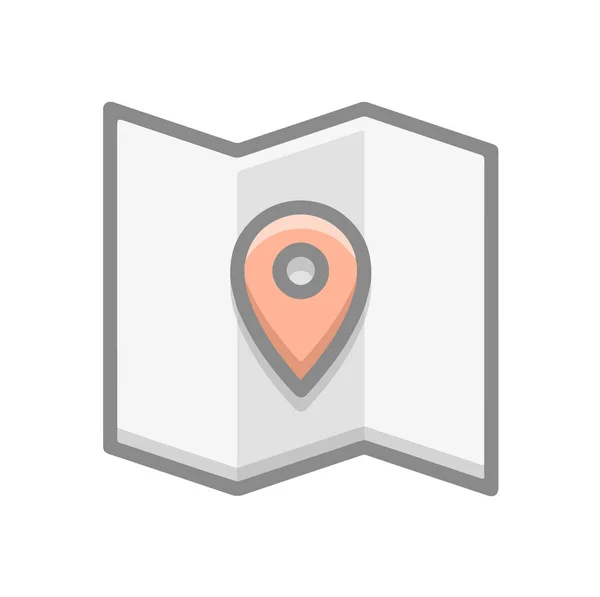 Map Location Pin Значок Символ Паперовій Ілюстрації Плоскому Сучасному Стилі — стокове фото