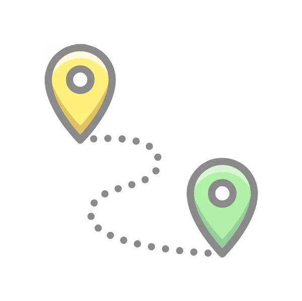 Map Location Pins Symbol Symbol Illustration Flachem Und Modernem Stil — Stockfoto