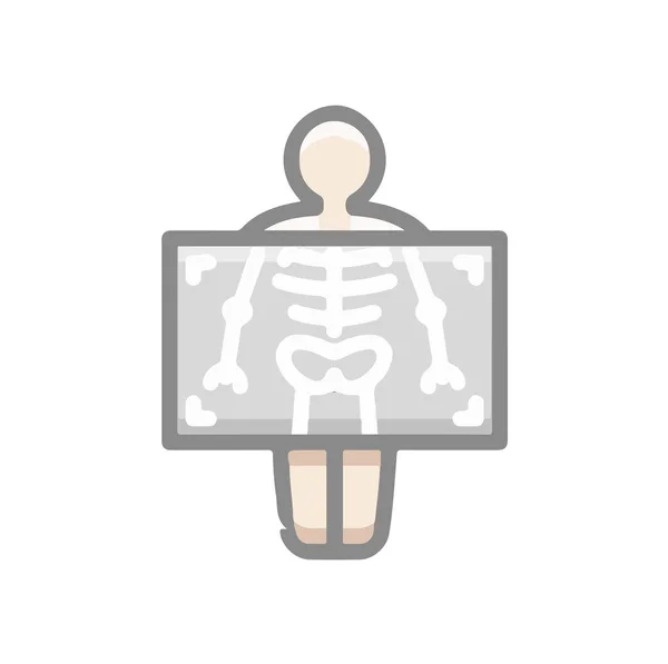 Radiologia Ossos Radiografia Icon Symbol Ilustração Estilo Plano Moderno — Fotografia de Stock