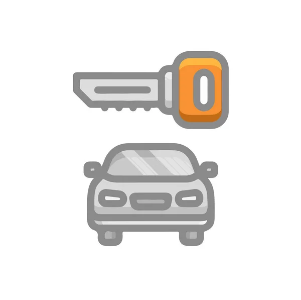 Car Key Icon Symbol Illustration Flat Style Design Grey Color — Stock Photo, Image