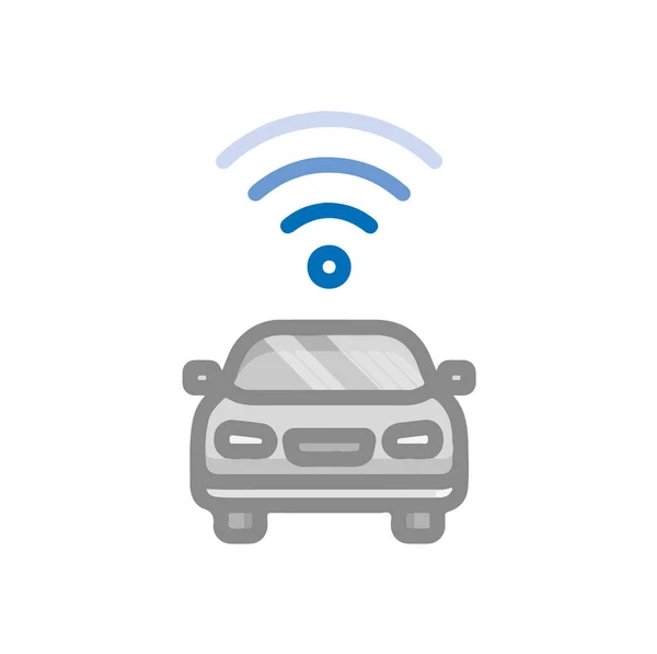 Símbolo Ícone Rede Sem Fio Wifi Carro Estilo Plano — Fotografia de Stock