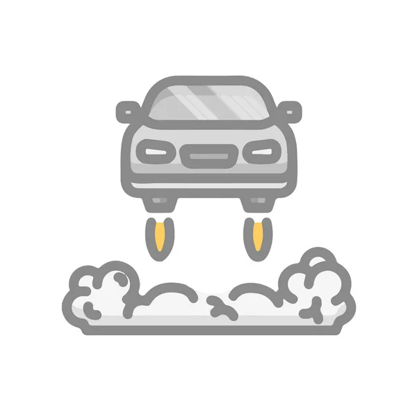 Flying Jet Car Icon Symbol Grey Color Flat Style Grey — 스톡 사진