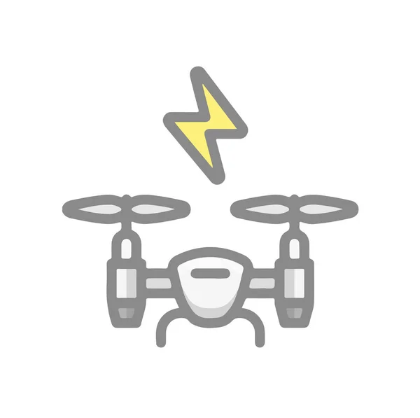 Quadcopter Delivery Delivery Drone Icon Symbol Grey Color — 스톡 사진