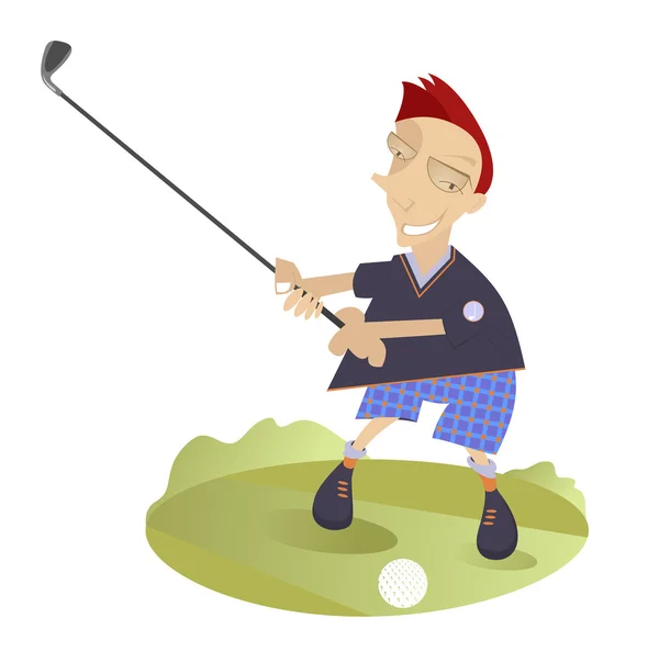 Smiling golfer on the golf course — Stock Vector