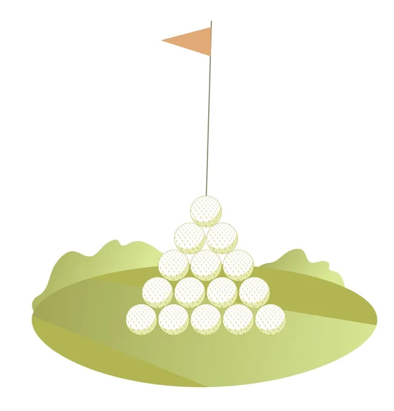 Pirámide de bolas de golf — Archivo Imágenes Vectoriales