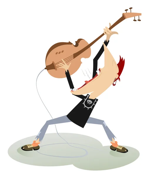 Guitarrista tocando música — Vector de stock