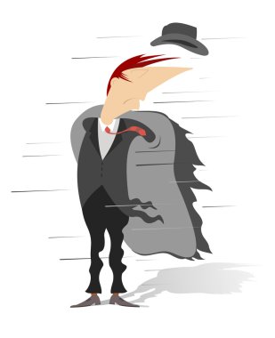 Rüzgarlı bir gün illüstrasyon