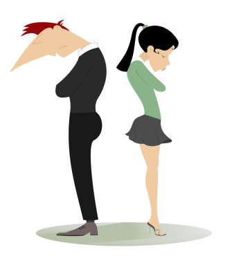 Man and woman in low spirit 