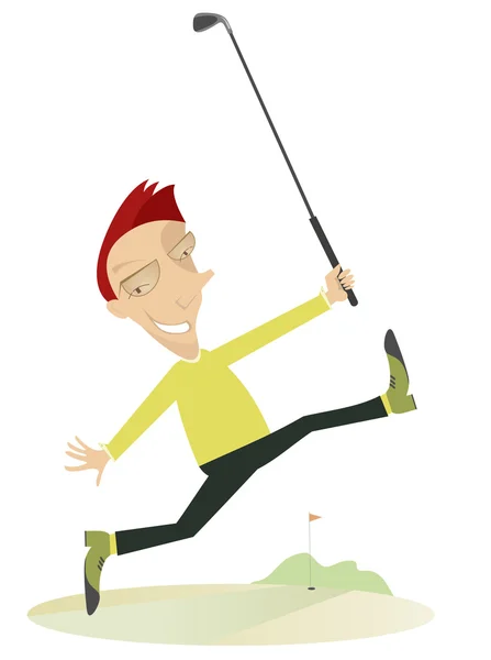 Joyeux golfeur illustration — Image vectorielle