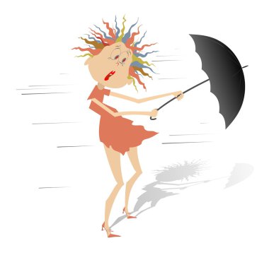 Rüzgarlı bir gün illüstrasyon