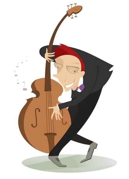 Sonriente ilustración de violonchelista — Vector de stock