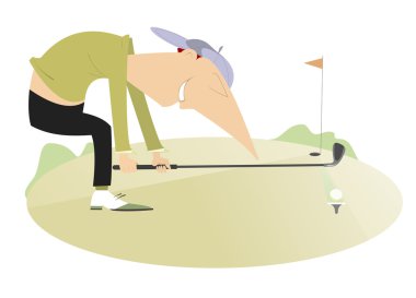 Golfçü resimde gülümseyen