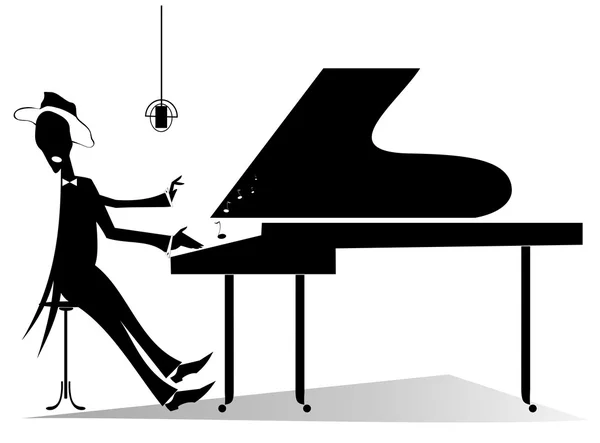 Pianist oorspronkelijke silhouet — Stockvector