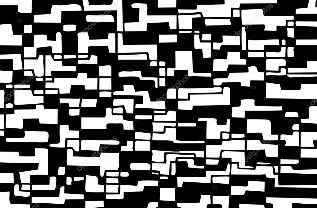 Abstract seamless pattern black on white. Seamless line hand drawing background for design 
