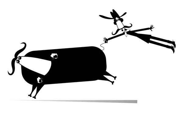 Γελοιογραφία Αναβάτη Και Ένα Balky Ταύρο Απομονωμένη Εικονογράφηση Rodeo Αγρότης — Διανυσματικό Αρχείο