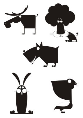orijinal sanat hayvan silhouettes