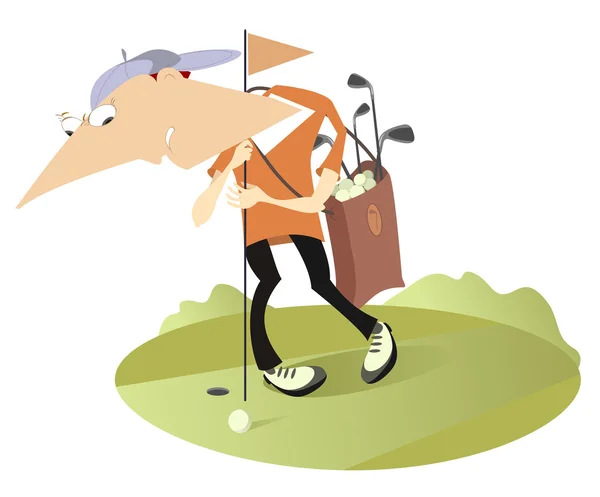 Κουρασμένος παίχτης του γκολφ — Διανυσματικό Αρχείο