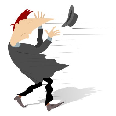 Şapka yakalamaya çalışan adam