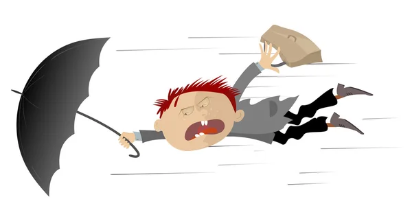 Rüzgar ile kapladığı adam