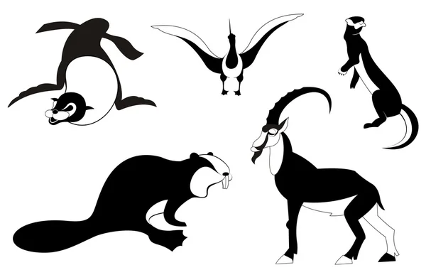 Collection silhouettes animales — Image vectorielle