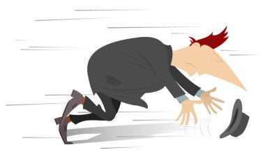 Man tries to catch a hat