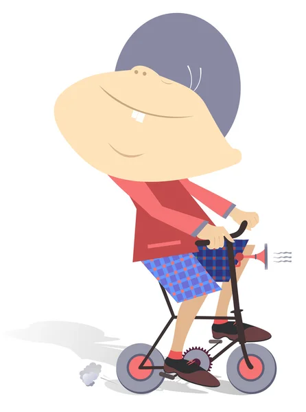 Child rides a bike — Stock Vector
