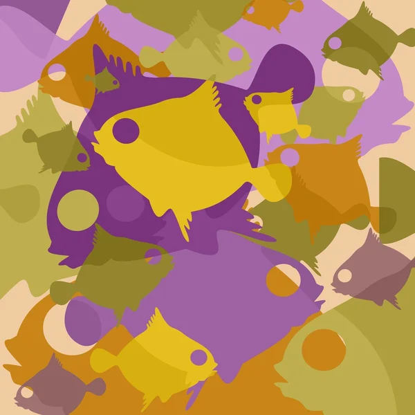 Poisson fond coloré — Image vectorielle