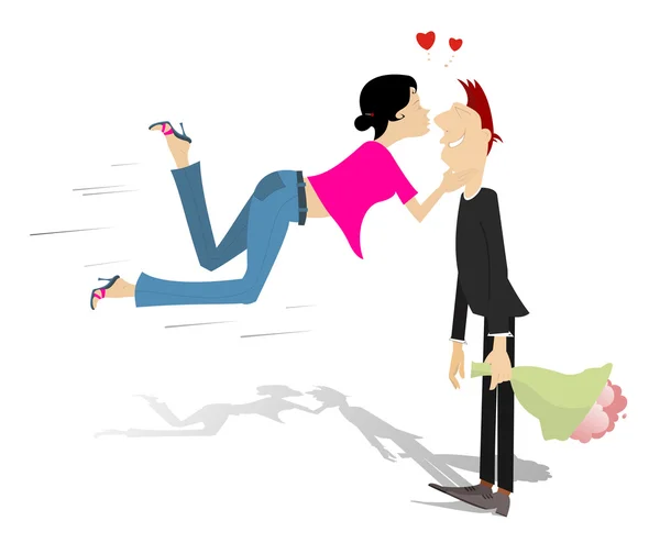 Loving couple illustration — Stock Vector