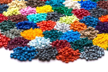 Dyed polymer resins for injection moulding clipart