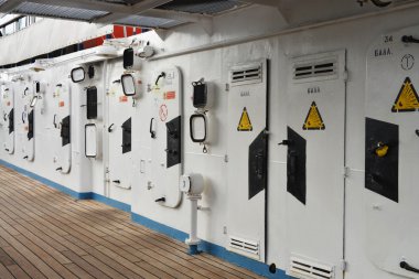 Deck of ship with protection doors clipart
