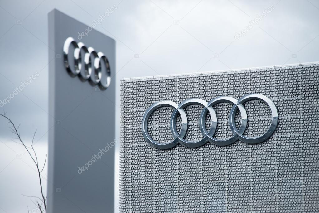 Big building with sign of Audi