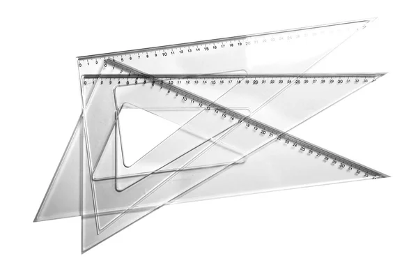 Rullers voor wiskunde en meetkunde in school — Stockfoto