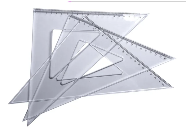 Rullers voor wiskunde en meetkunde in school — Stockfoto