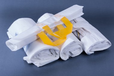 Çanta kadar haddelenmiş plastik