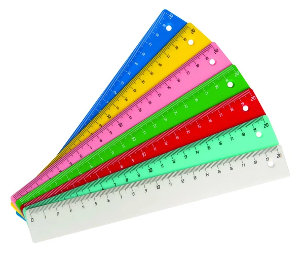 Rullers for mathematics and geometry in school — Stock Photo, Image