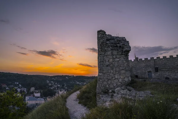 Coucher Soleil Près Vieille Forteresse — Photo