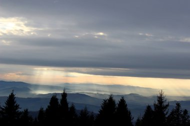 Görünümünden Cwilin tepe - Beskid Wyspowy, Polonya