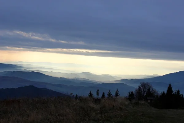 View from Cwilin Peak - Beskid Wyspowy, Poland — Stock Photo, Image