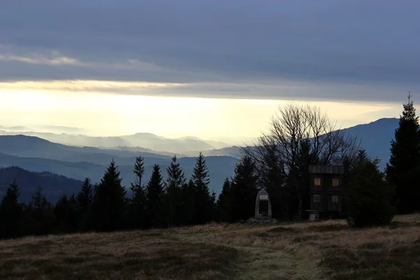 View from Cwilin Peak - Beskid Wyspowy, Poland — Stock Photo, Image