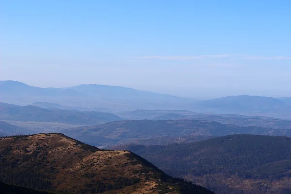 Blick von babia gora, beskidy, poland — Stockfoto